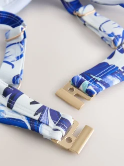 Next White/Blue Porcelain Shaping Padded Wired Bikini Top New