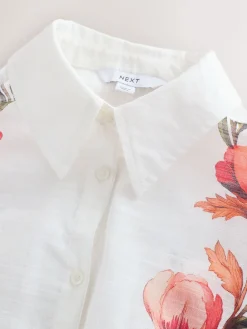 Next White/Green Beach Cover-Up Shirt