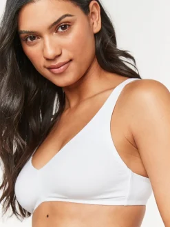 Next Non Pad Non Wire Cotton Blend Ultimate Comfort Bras 3 Pack White/Navy Blue/Pink New