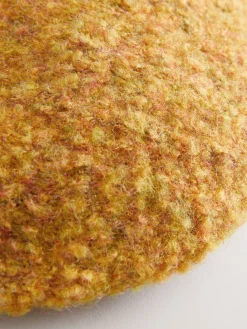 Next Yellow Boucle Knitted Beanie Hat Clearance