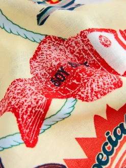 Next Yellow Viscose/Linen Blend Button Through Pyjamas Clearance