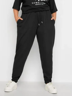 Yours Curve Black Basic Cuffed Joggers Best
