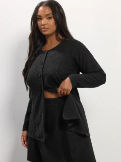 Yours Curve Black Boucle Mini Skirt Hot