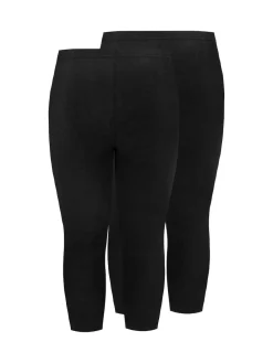 Yours Curve Black Cycling 2 Pack Leggings Online