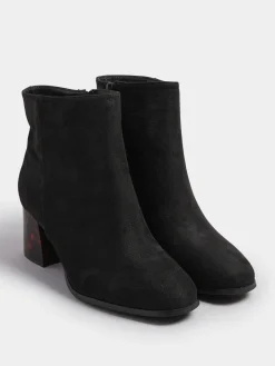 Yours Curve Extra-Wide Fit Tortoise Shell Block Heel Boots Black Hot