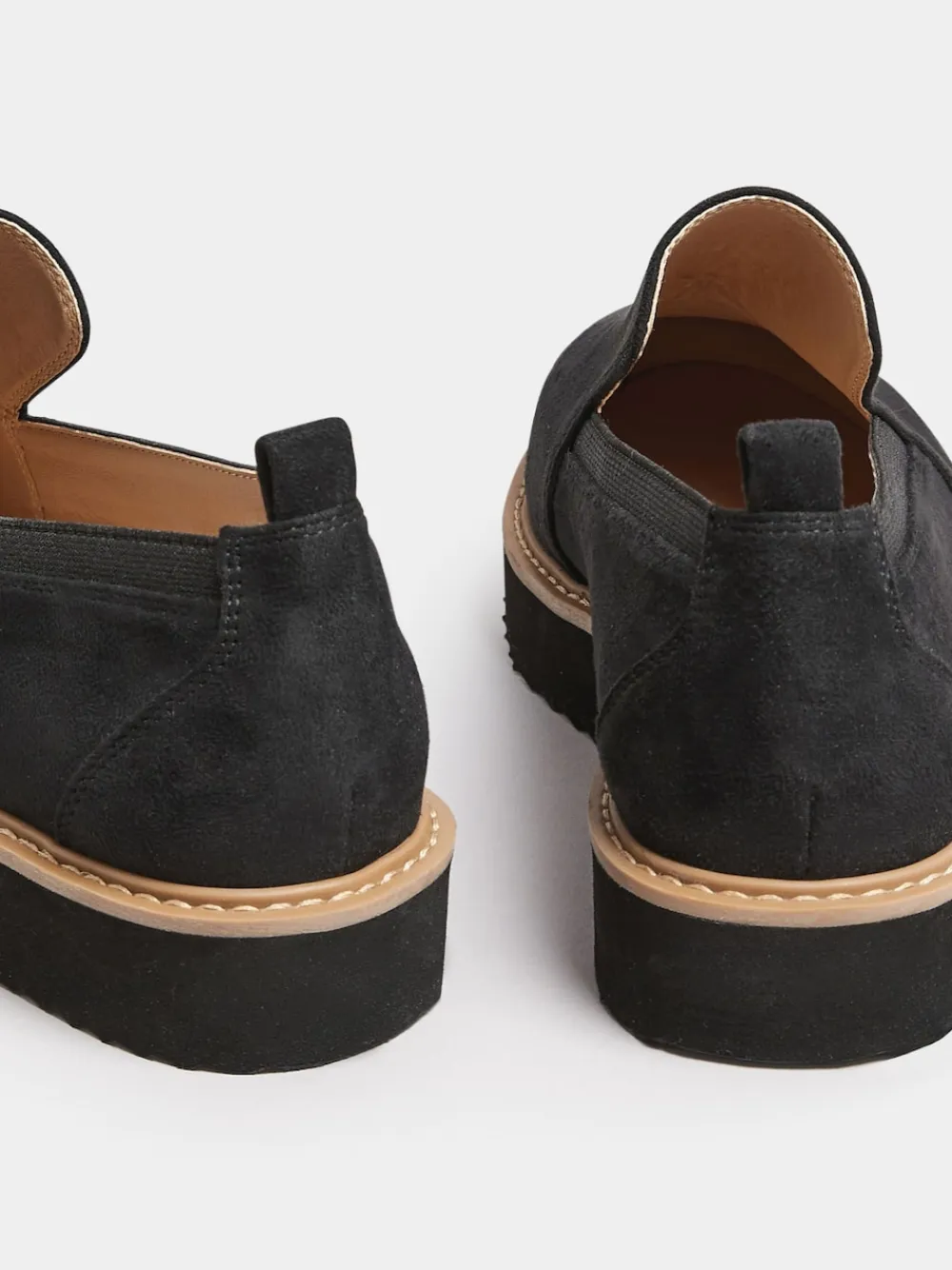 Yours Curve Black Faux Suede Slip On Loafers In Extra Wide EEE Fit Sale