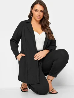 Yours Curve Black Limited Blazer Outlet