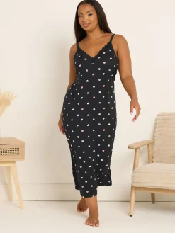 Yours Curve Soft Touch Midaxi Chemise Black Discount