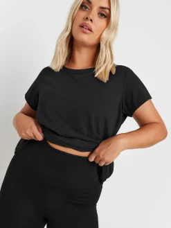 Yours Curve Black Tummy Control Soft Touch Stretch Cycling Shorts