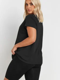 Yours Curve Black Tummy Control Soft Touch Stretch Cycling Shorts