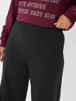 Yours Curve Wide Leg Leggings Black Hot