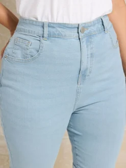 Yours Curve Blue Basic Denim Shorts Clearance