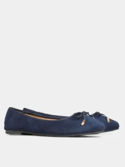 Yours Curve Wide Fit Extra Wide Fit Blaise Ballerinas Blue New
