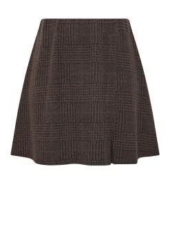 Yours Curve Check Mini Skirt Brown New