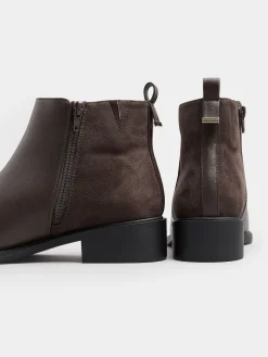 Yours Curve Wide Fit Extra-Wide Fit Metal Trim Ankle Boots Brown Best