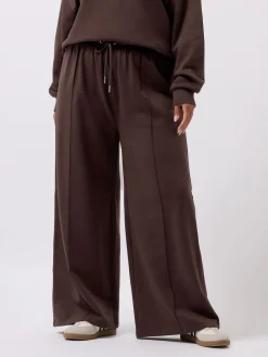 Yours Curve Wide Fit Wide Leg Joggers Brown Best