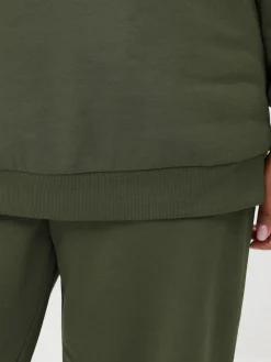 Yours Curve Green Crewneck Sweatshirt & Cuffed Joggers Set