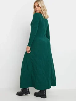 Yours Curve Green Ribbed Maxi Dress Discount