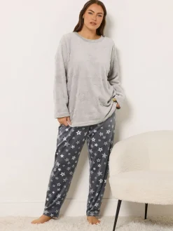 Yours Curve Clipped Lounge Set Grey Hot