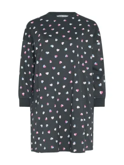 Yours Curve Grey Long Sleeve Nightdress Clearance