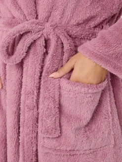 Yours Curve Pink Fluffy Shawl Collar Robe Hot