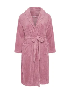 Yours Curve Pink Fluffy Shawl Collar Robe Hot