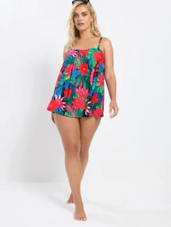 Yours Curve A-Line Tankini Red Online