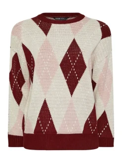 Yours Curve Red Argyle Jumper Clearance