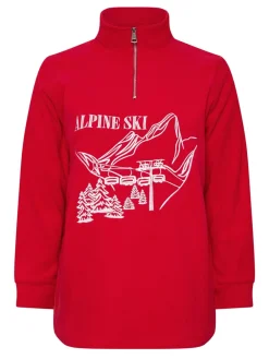 Yours Curve Half Zip Fleece Red Clearance