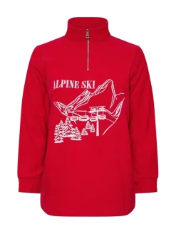 Yours Curve Half Zip Fleece Red Clearance