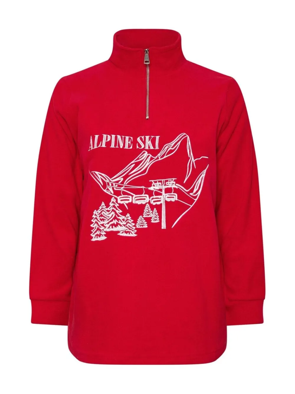 Yours Curve Half Zip Fleece Red Clearance