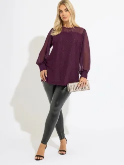 Yours Curve Lace Front Blouse Red Online