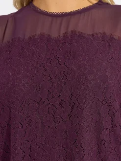 Yours Curve Lace Front Blouse Red Online