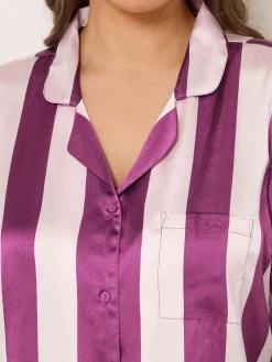 Yours Curve Satin Pyjamas Set Red Hot