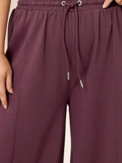 Yours Curve Wide Fit Wide Leg Joggers Red Hot