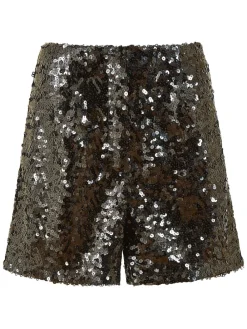 Yumi Black Sequin Mini Shorts Discount