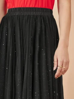 Yumi Black Sparkle Mesh Tulle Skirt Best