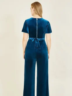 Yumi Jumpsuit With Angel Sleeves Blue New