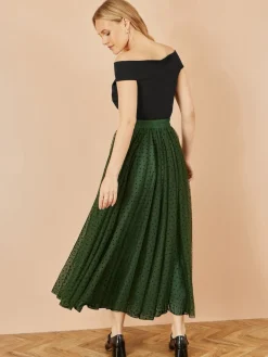 Yumi Mesh Heart Print Tulle Skirt Green Sale