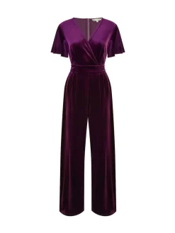 Yumi Jumpsuit With Angel Sleeves Purple Discount
