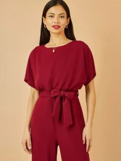 Yumi Red Batwing Stretch Jumpsuit Best