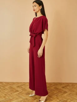 Yumi Red Batwing Stretch Jumpsuit Best