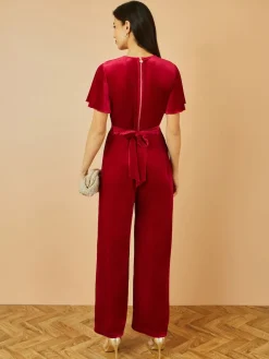 Yumi Jumpsuit With Angel Sleeves Red