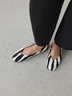 Next Zebra Forever Comfort® Leather Squoval Toe Ballet Flats Outlet